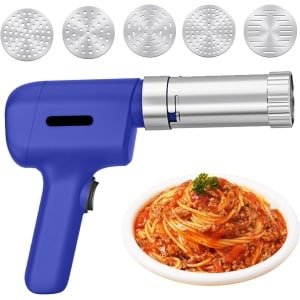 Elektrische Handpastamachine - 50 W 1500 mAh, Draagbaar en Elektrisch - Inclusief 5 Pastaschijven - Zelfgemaakte Spaghettimachine voor in de Keuken