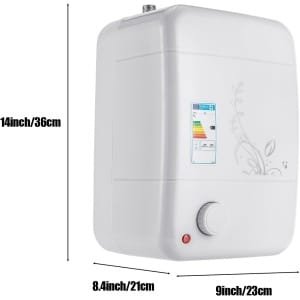 Elektrische doorstroomboiler, 220 V, mini-boiler, onder de gootsteen, energiebesparend, 3 seconden snelle warmte, tank, watertemperatuur van 30 tot 75 °C, 1500 W, 8 l, voor keuken, badkamer (kwart)