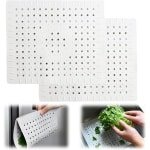 Gootsteenmat - 2 Stuks - 31x26cm - Gootsteen Beschermer - Spoelbakmat - Wasbak Matje - Onderzetter - Keuken Accessoires - Anti Kras - Voor Wasbak - Gootsteen Matje - Rubber Mat - Rubber mat beschermt de gootsteen afwasbak - Wit - Rechthoekig