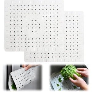 Gootsteenmat - 2 Stuks - 31x26cm - Gootsteen Beschermer - Spoelbakmat - Wasbak Matje - Onderzetter - Keuken Accessoires - Anti Kras - Voor Wasbak - Gootsteen Matje - Rubber Mat - Rubber mat beschermt de gootsteen afwasbak - Wit - Rechthoekig