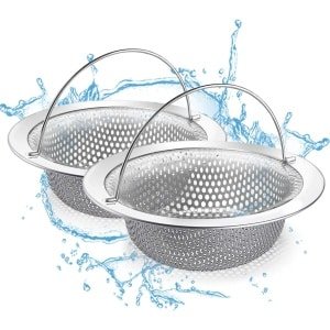 Gootsteenzeefje - 2 stuks - RVS Gootsteen Zeef Universeel - Gootsteen zeef - Gootsteenstop - Keuken Accessoires - Spoelbak - Gootsteenmat - Gootsteenontstopper - diameter 4,33 inch - afvoerzeef