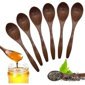 Houten Lepels 6 Stuks, Natuurlijke Houten Theelepels Koffie Lepel Voor Warme Chocolade Keuken Accessoires