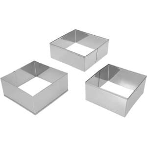 Inovra Plus - Aangepaste Cookie Cutters Set voor Bakkerij - Vierkante Fondant en Mini Cookies - Bakgereedschap en Accessoires - Keuken en Bruiloft Snoep - 3 Stuks