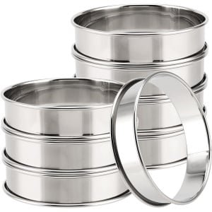 Inovra Plus - Crumpet Ringen van Roestvrij Staal 10 cm - Set van 8 stuks - Ideaal voor Muffins, Koekjes en Eieren - Anti-aanbaklaag - Keuken Accessoire voor Bakken van Pannenkoeken