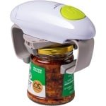 Inovra Plus - Elektrische flesopener met gladde rand en automatische opening - Keuken gadget voor handsfree gebruik - Senioren en artritis - Wit - Batterijbediend