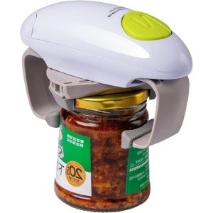 Inovra Plus - Elektrische flesopener met gladde rand en automatische opening - Keuken gadget voor handsfree gebruik - Senioren en artritis - Wit - Batterijbediend