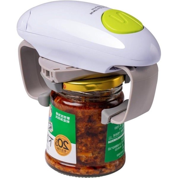 Inovra Plus - Elektrische flesopener met gladde rand en automatische opening - Keuken gadget voor handsfree gebruik - Senioren en artritis - Wit - Batterijbediend