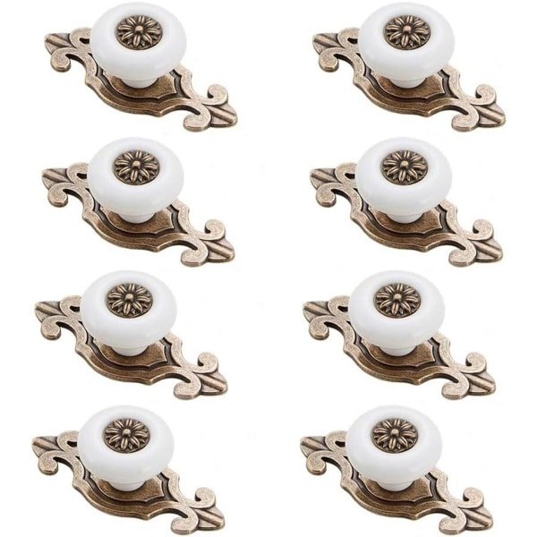 Inovra Plus - Knoppen voor Keuken Kasten 8 Stuks - Keramische Kast Knop Meubelgreep - Lade Knoppen met Schroeven - Kast Accessoires - Trendy Design