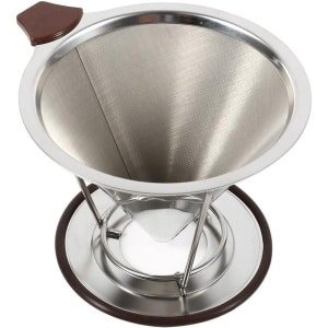Inovra Plus - Koffiekegelfilter van 304 roestvrijstaal voor Amerikaanse koffie - Zilver - Koffie-infuser met dubbele laag gaas - Keuken- en café-accessoire