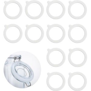 Inovra Plus - Siliconen Potafdichtingen - 12 stuks transparante herbruikbare potpakkingen - lekvrije rubberen afdichtingsringen voor Kilner potten en Mason Jars - opbergglas verzegeld - keuken accessoire met luchtdichte eigenschappen