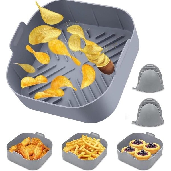 Inovra Plus - Siliconen bakvorm met deksel voor heteluchtfriteuse en magnetron - luchtfriteuse accessoire - bakvorm voor oven - hittebestendige siliconen vorm met deksel - keuken benodigdheden