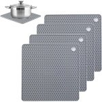 Inovra Plus - Siliconen pannenlap in grijs - Hittebestendige keuken accessoire met extra grip