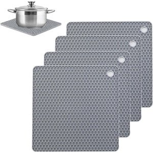 Inovra Plus - Siliconen pannenlap in grijs - Hittebestendige keuken accessoire met extra grip