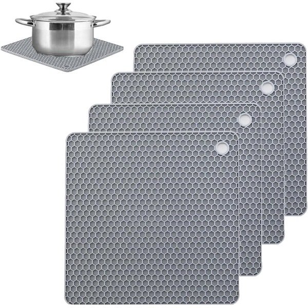 Inovra Plus - Siliconen pannenlap in grijs - Hittebestendige keuken accessoire met extra grip