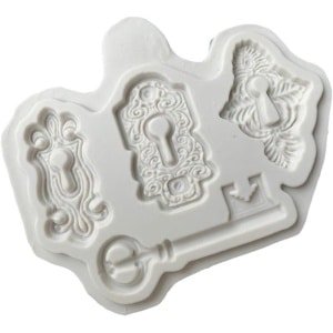 Inovra Plus - Siliconen vorm voor vintage sleutel en slot patroon - Fondant en chocolade bakken - Taart decoratiegereedschap - DIY handwerk mal - Creatieve keuken accessoire met nostalgisch design