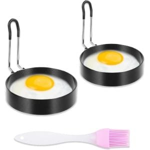 Inovra Plus - Spiegeleivorm 2 stuks met inklapbare handgrepen en anti-aanbaklaag voor pannenkoeken en muffins - Keuken accessoire geschikt voor spiegeleieren.