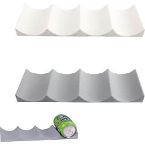 Inovra Plus - Stapelbaar Wijnrek voor Koelkast - Antislip Flessenhouder voor Wijn - Europese Stijl Wijnfles Organizer - Keuken Accessoire - Wit/Grijs - 2 Stuks