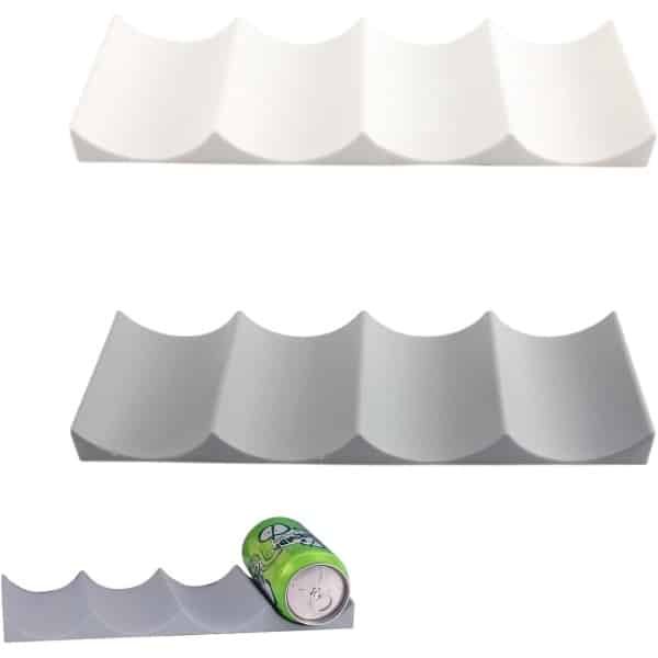 Inovra Plus - Stapelbaar Wijnrek voor Koelkast - Antislip Flessenhouder voor Wijn - Europese Stijl Wijnfles Organizer - Keuken Accessoire - Wit/Grijs - 2 Stuks
