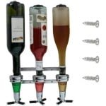 Inovra Plus - Wandgemonteerde wijndispenser voor thuisgebruik - 3 flessen houder voor wijn - Aluminium bar accessoire voor cocktails en gemengde dranken - Geschikt voor keuken en bar - Capaciteit 30 ml.