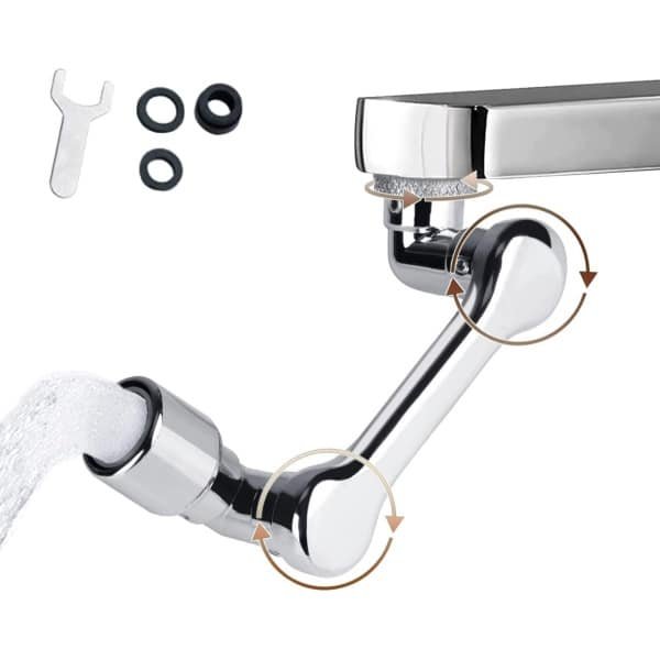 Kraan Opzetstuk - Kraan Verlengstuk Waterbesparend 1080 Graden Draaibaar - Kraan Verlengstuk - perlator - Kraankop - Universeel - roterend - flexibel - Opzetstuk -draaibaar - Keuken - 2 sproeistanden - Keukenaccessoires - kraan accessoires