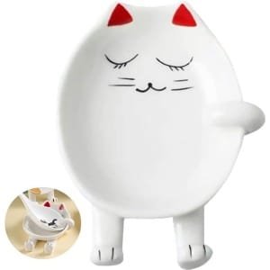 Lepelhouder Keramisch - Keukengerei Organizer voor Lepel, Gadget, Kwast - Multifunctioneel Spatelrek met Kattenmotief