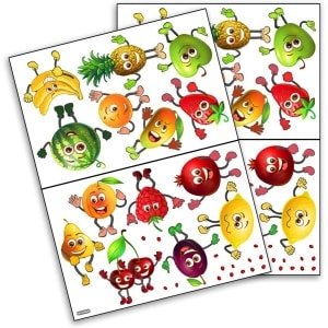 Muurstickers voor Keuken - Set van 2 Stuks | Gemakkelijk Aan te Brengen en Verwijderbaar | Decoratie met Groente & Fruit Thema | Hoge Kwaliteit PVC | Zelfklevend | Keuken Accessoires