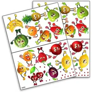 Muurstickers voor Keuken - Set van 2 Stuks | Gemakkelijk Aan te Brengen en Verwijderbaar | Decoratie met Groente & Fruit Thema | Hoge Kwaliteit PVC | Zelfklevend | Keuken Accessoires