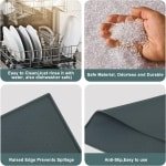Onderlegger voor koffiezetapparaat, volautomatische koffiemachine, siliconen onderlegger, grijze mat voor koffiezetapparaat, antislip onderlegger, koffiemachine, accessoires, pad voor keuken, koffiezetapparaat, mixer, glijplank