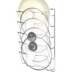 Praktische Keuken Accessoire: Verticale Potdekselhouder voor 5 Deksel - Chroom 43.5 * 27.8 * 9.7cm