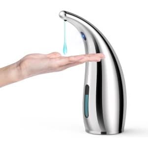 SNQ Automatische Zeepdispenser - 4-Niveaus Verstelbare Elektrische Zeepdispenser Met Sensor - Waterdichte Zeepdispenser Voor Keuken En Badkamer - Hotel - Restaurant (300 Ml - Zilver)