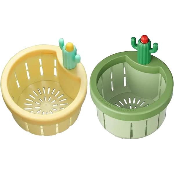 SNQ Cactus Aanrecht Afvoerzeef- 2024 Opgewaardeerd Automatisch Persen Sink Filter- Cactus Sink Zeef Mand- Keuken Afval Collector Filter- Keuken Accessoires Gootsteen Afvoer Stop