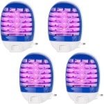 SNQ Muggenlamp - 4 stuks - Elektrische Insectenverdelger - Muggenafweermiddel - Uv-Ledfitting - Niet-Giftige Muggenplug - Muggenafweermiddel - Vliegenval - Geschikt Voor Keuken - Slaapkamer