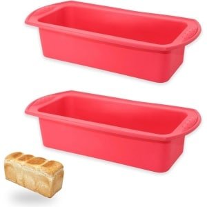 Silicone Bakvormen Set 2 stuks, Brood en Gebak, Rood, 26 x 13 x 6.5 cm, Keuken Accessoires