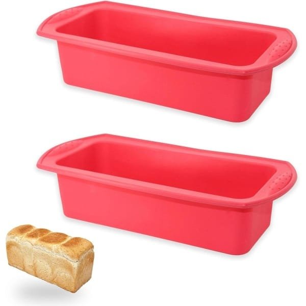 Silicone Bakvormen Set 2 stuks, Brood en Gebak, Rood, 26 x 13 x 6.5 cm, Keuken Accessoires