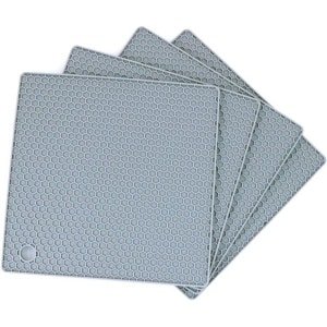 Silicone pot houders set van 4 - Hittebestendige en antislip keuken accessoires in licht grijs