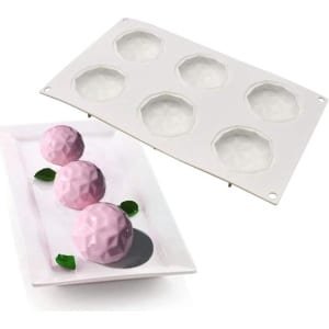 Siliconen mal 3D bakvormen voor dessertmousse - 6 gaten - ronde diamanten - keuken accessoire