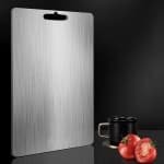 Titanium Snijplank 34 x 23 cm - Multifunctionele Dubbelzijdige Snijplank - Roestvrij Staal - Voor Fruit, Vlees, Groenten - Keuken Accessoire