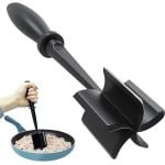 Vleesstamper- Vlees stampen lepel-Purreestampers -Keuken Accessoire - Stamper- Zwart