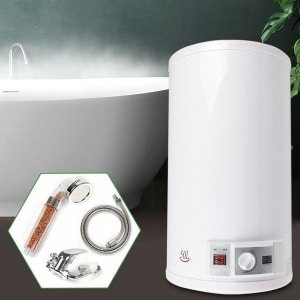 Warmwaterboiler, 50 l, 2000 W, elektrische boiler met douche en wastafelkraan, kleine boiler Smart Control Water Heater voor keuken en badkamer