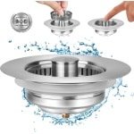 Zeef voor gootsteen - Universeel 3-in-1 roestvrijstalen schaal - Anti-verstoppingszeef - Eenvoudige installatie - Voor gootsteengat van 72-86 mm - Keuken afvoer accessoire met duurzame materialen