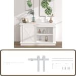 vidaXL Ophangset Minischuifdeur 122 cm Wit Minischuifdeur - Schuifdeur Rails - Schuifdeur Hangset - Keuken Kastdeur - Kastdeur Accessoires