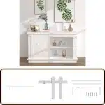 vidaXL Ophangset Minischuifdeur 122 cm Wit Minischuifdeur - Schuifdeur Rails - Schuifdeur Hangset - Keuken Kastdeur - Kastdeur Accessoires