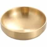 19 cm roestvrijstalen gouden dubbele kom voor soep en noedels - Keuken accessoires - Moderne servies - Stijlvolle kom voor Bibimbap - Glanzend goudkleurig