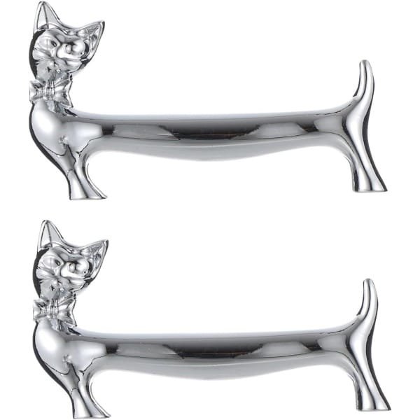2 stuks kat eetstokjes houder - vork en mes rek - lade voor katten - keuken accessoire - lepel houder - frame voor mes - bank van legering - handig en stijlvol