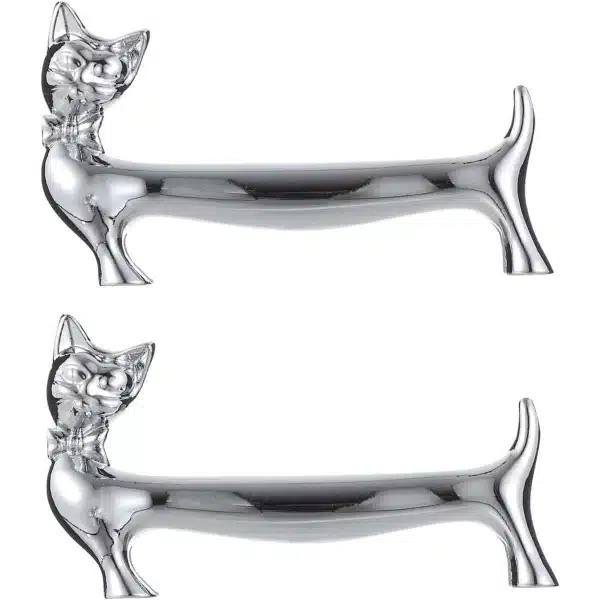 2 stuks kat eetstokjes houder - vork en mes rek - lade voor katten - keuken accessoire - lepel houder - frame voor mes - bank van legering - handig en stijlvol