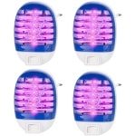 4 pakjes muggenwerende lamp - elektrische muggendoderlamp - elektrische insectendoder - UV-lamp - vliegendoder - muggenspray voor binnen - effectieve vliegenval - Voor Keuken - Slaapkamerg - Niet-Giftige Muggenplug