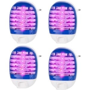 4 pakjes muggenwerende lamp - elektrische muggendoderlamp - elektrische insectendoder - UV-lamp - vliegendoder - muggenspray voor binnen - effectieve vliegenval - Voor Keuken - Slaapkamerg - Niet-Giftige Muggenplug