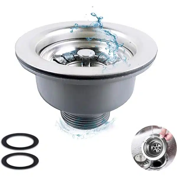 Aanrecht Collectie RVS Zeef met Afval Plug - 114mm - Keuken Accessoires voor Gootsteenafvoer