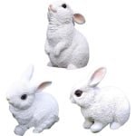 Allecto Plus - 3 Stuks Miniatuur Tuinbeeldjes Konijn - Mini-Dieren Landschapsdecoraties - Tuinbeelden Mini Accessoire - Ornamenten voor Thuis - Keuken - Taarttoppers