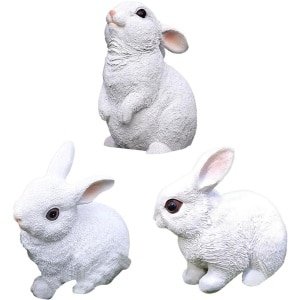Allecto Plus - 3 Stuks Miniatuur Tuinbeeldjes Konijn - Mini-Dieren Landschapsdecoraties - Tuinbeelden Mini Accessoire - Ornamenten voor Thuis - Keuken - Taarttoppers